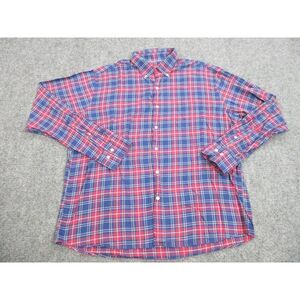 Peter Millar Shirt Mens‎ Extra Large Red Blue Plaid Button Up Preppy Casual